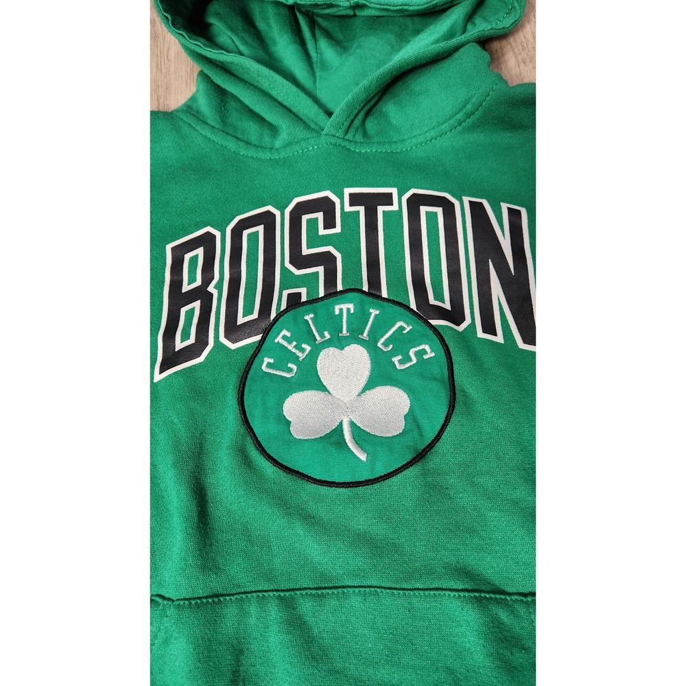 NBA Boston Celtics Kids Green Pullover Hoodie Sweatshirt Basketball Size M 10/12 - Picture 2 of 7
